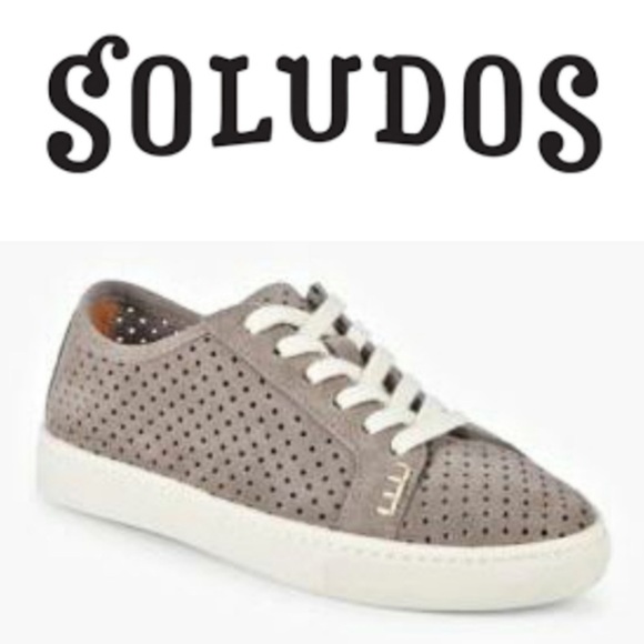 Worn once! - SOLUDOS Perforated Suede Leather Sneakers - Picture 2 of 9